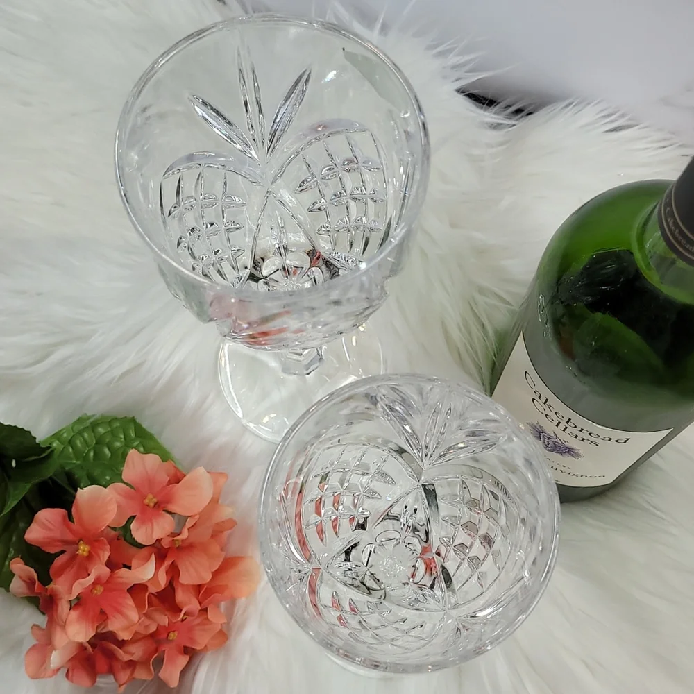 SHANNON LEAD CRYSTAL WINE GLASS PAIR